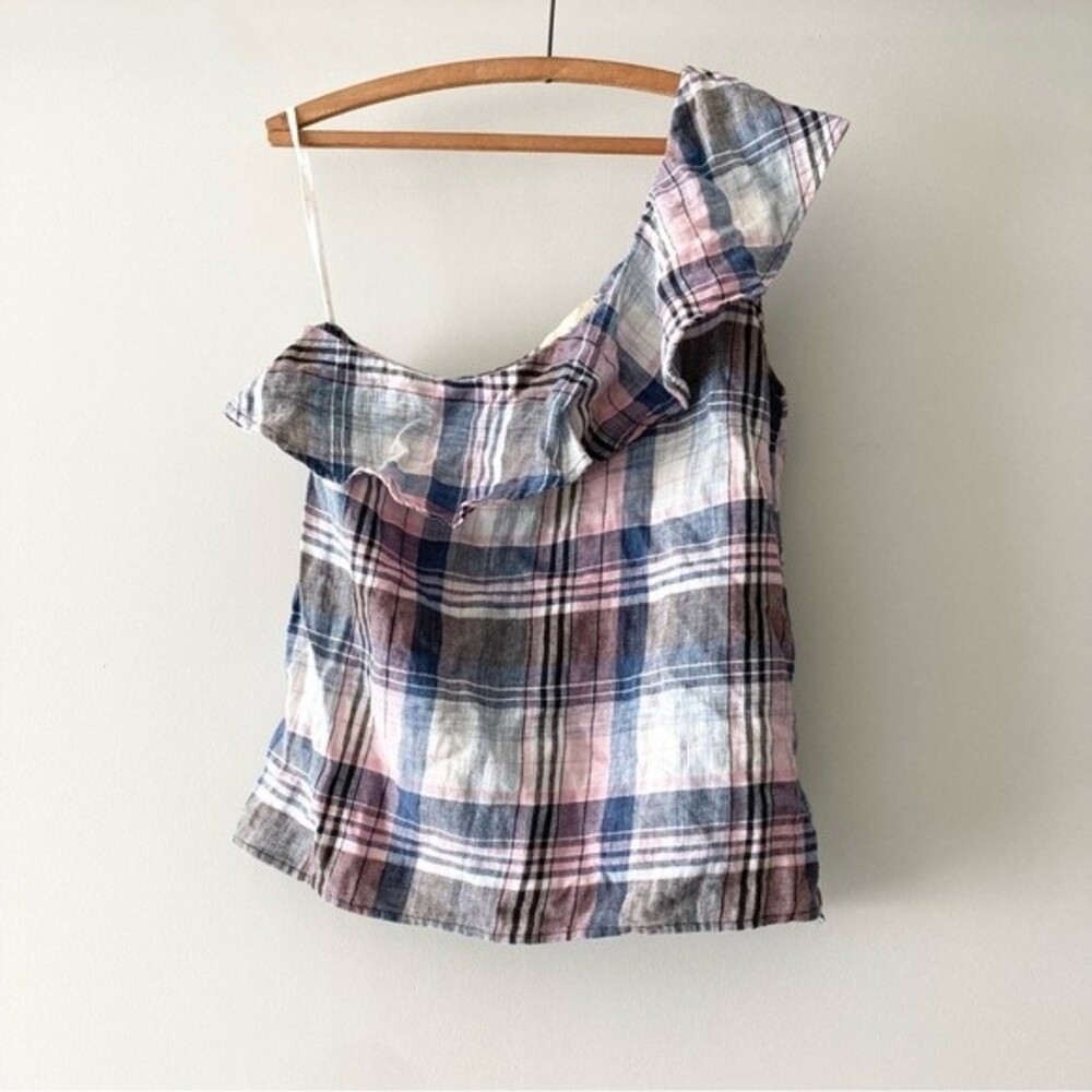Clothโ and Stone One Shoulder Plaid Top S